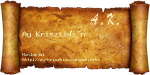 Ay Krisztián névjegykártya
