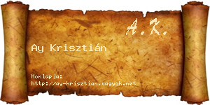 Ay Krisztián névjegykártya